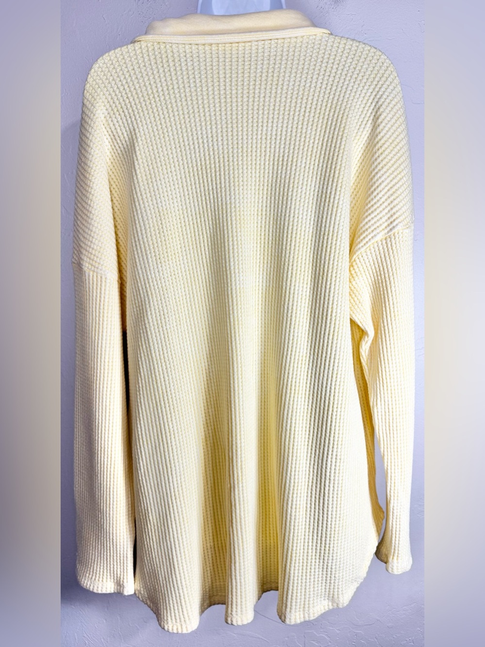BUCKETLIST Pale Yellow Oversized Button-Down Shirt Size Large - Picture 5 of 9